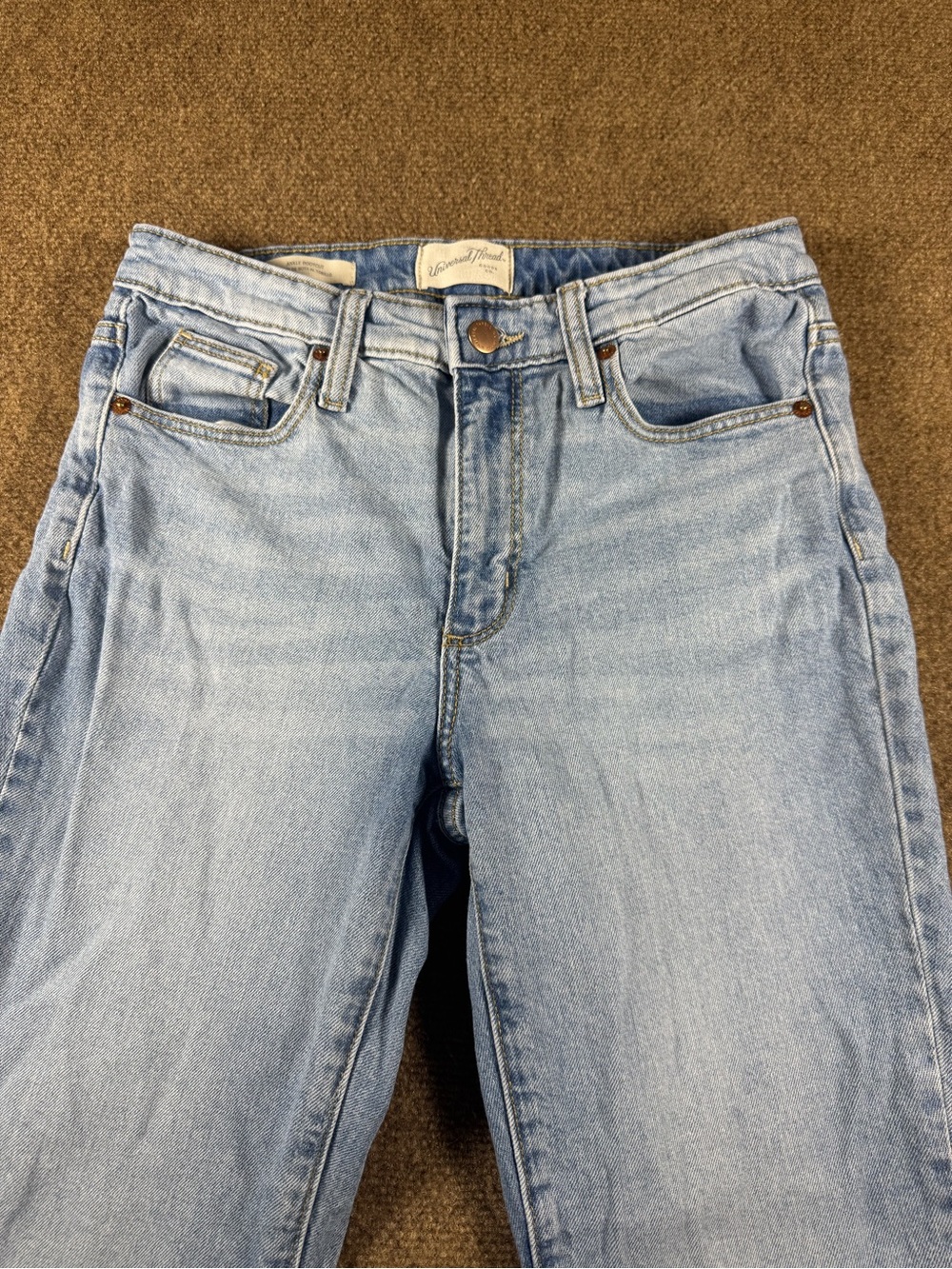 Universal Thread Light Blue Denim Cropped Ankle Bootcut Raw Hem Jeans Size 27 4 - Picture 10 of 13